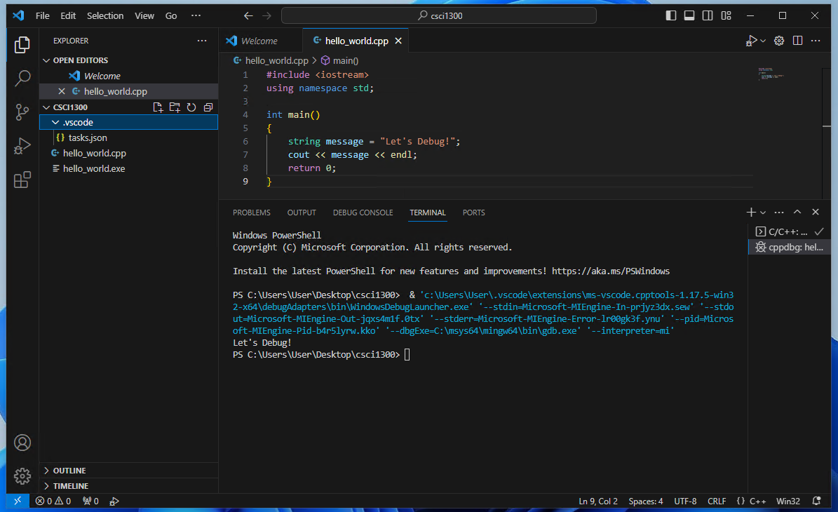 second left panell highlights dot vscode and expands to show tasks dot json