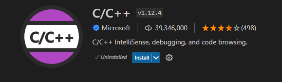 C/C++ v1.12.4 microsoft 39M+ downloads, 498 reviews